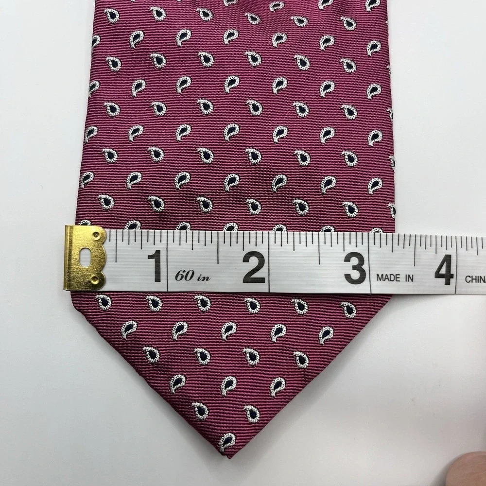 Polo‎ by Ralph Lauren Tie Pink Paisley 100% Silk Handmade Italy